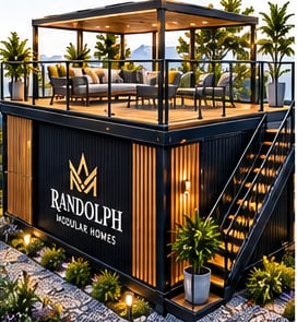 Optional rooftop terrace with lounge seating, pergola and stair access